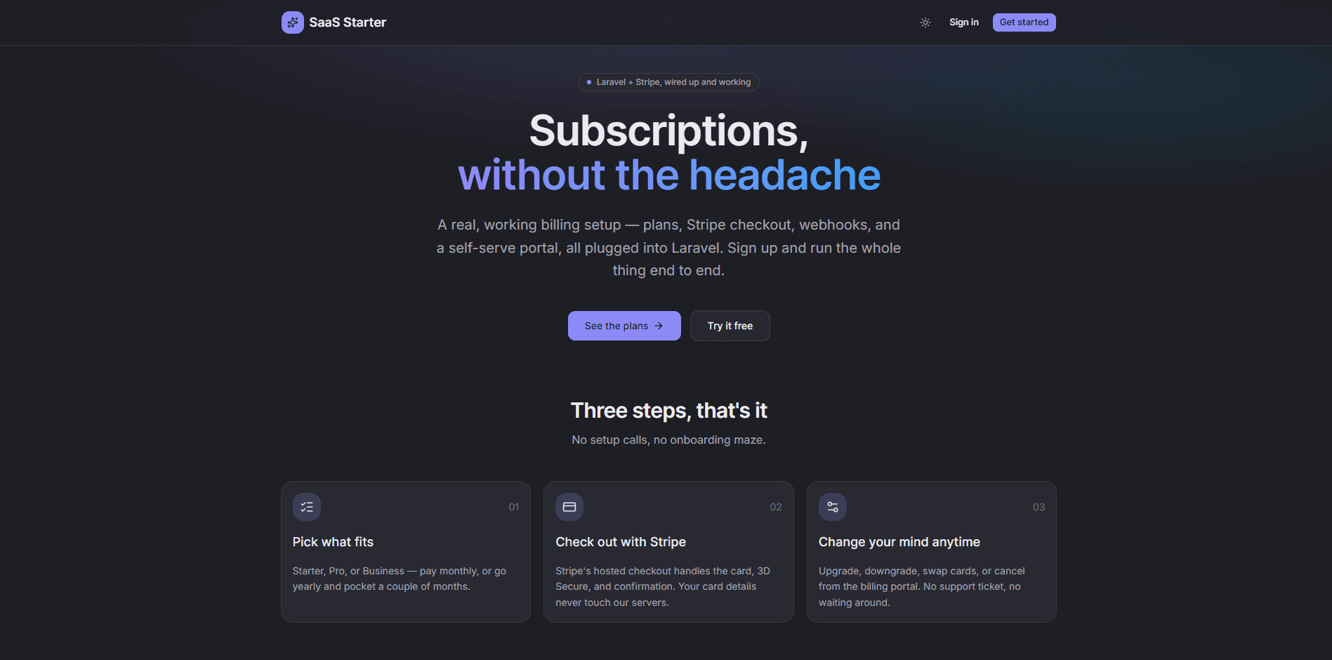 Subscription Billing screenshot