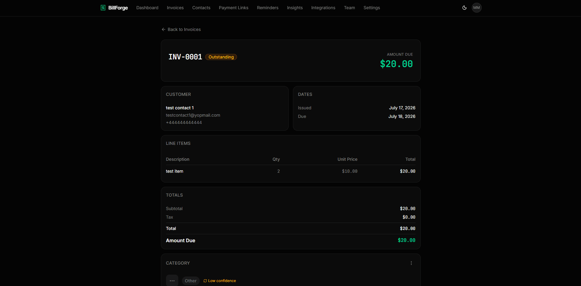 BillForge screen 4